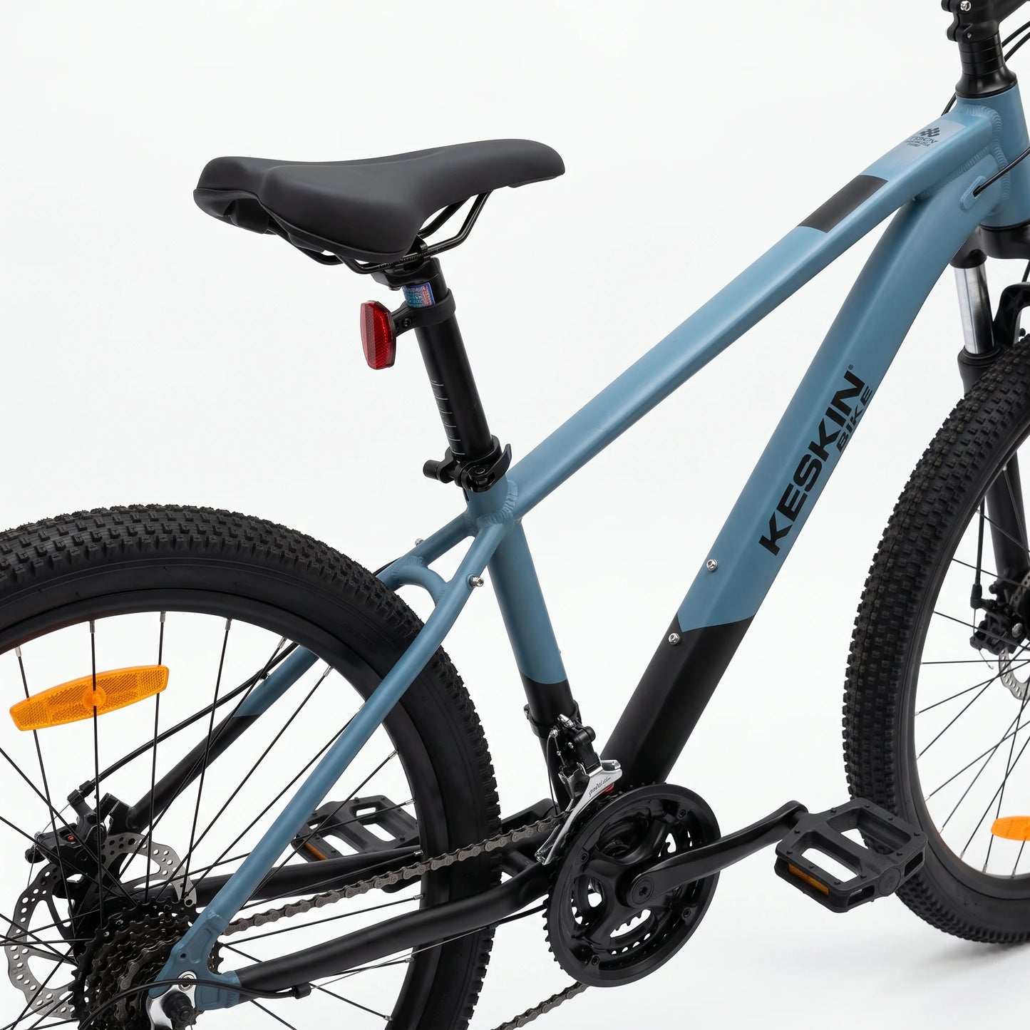 Keskin E-Bike MTB1 mountainbike 29 inch achteraanzicht zwart blauw