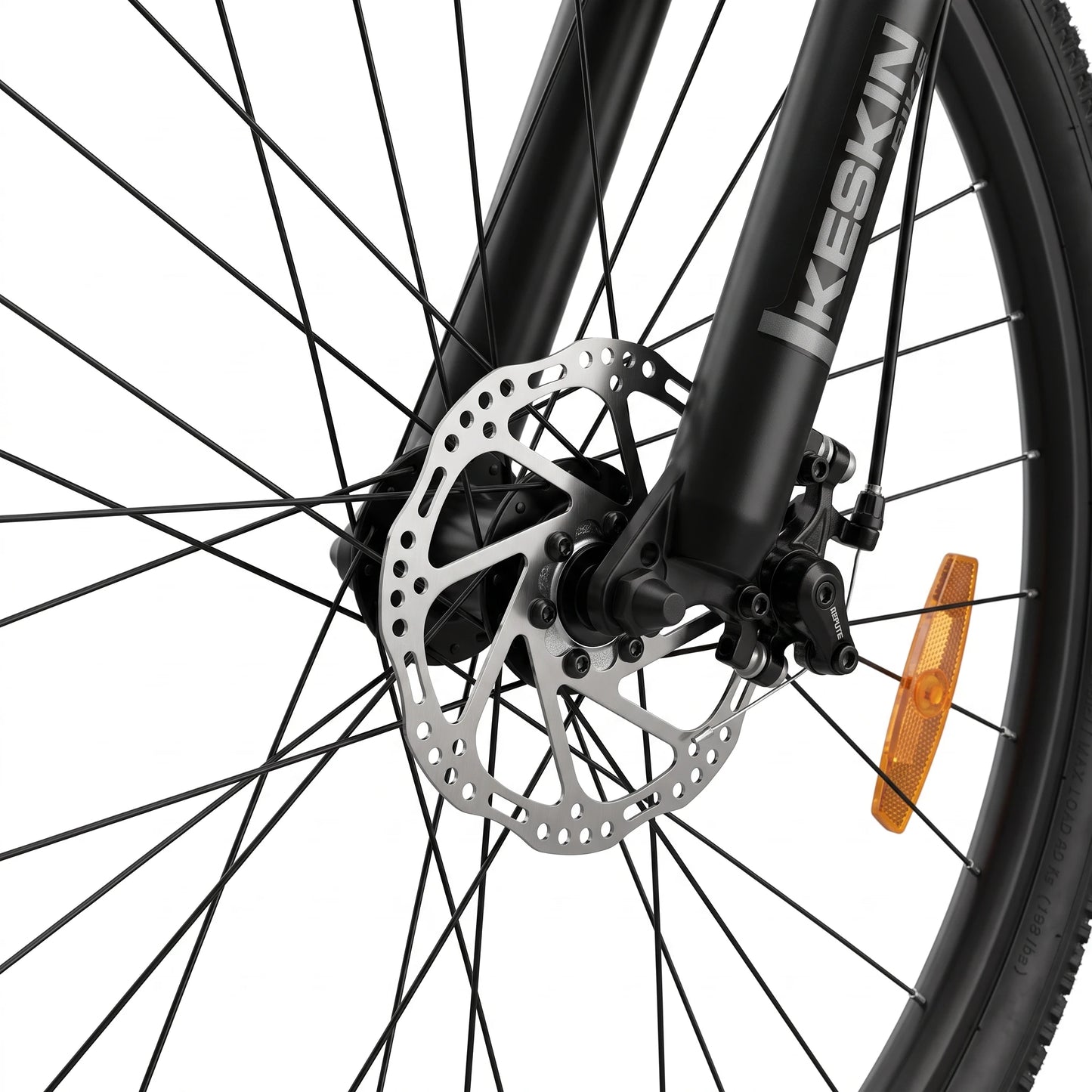 Keskin E-Bike MTB1 mountainbike 29 inch detail van schijfrem brons zwart